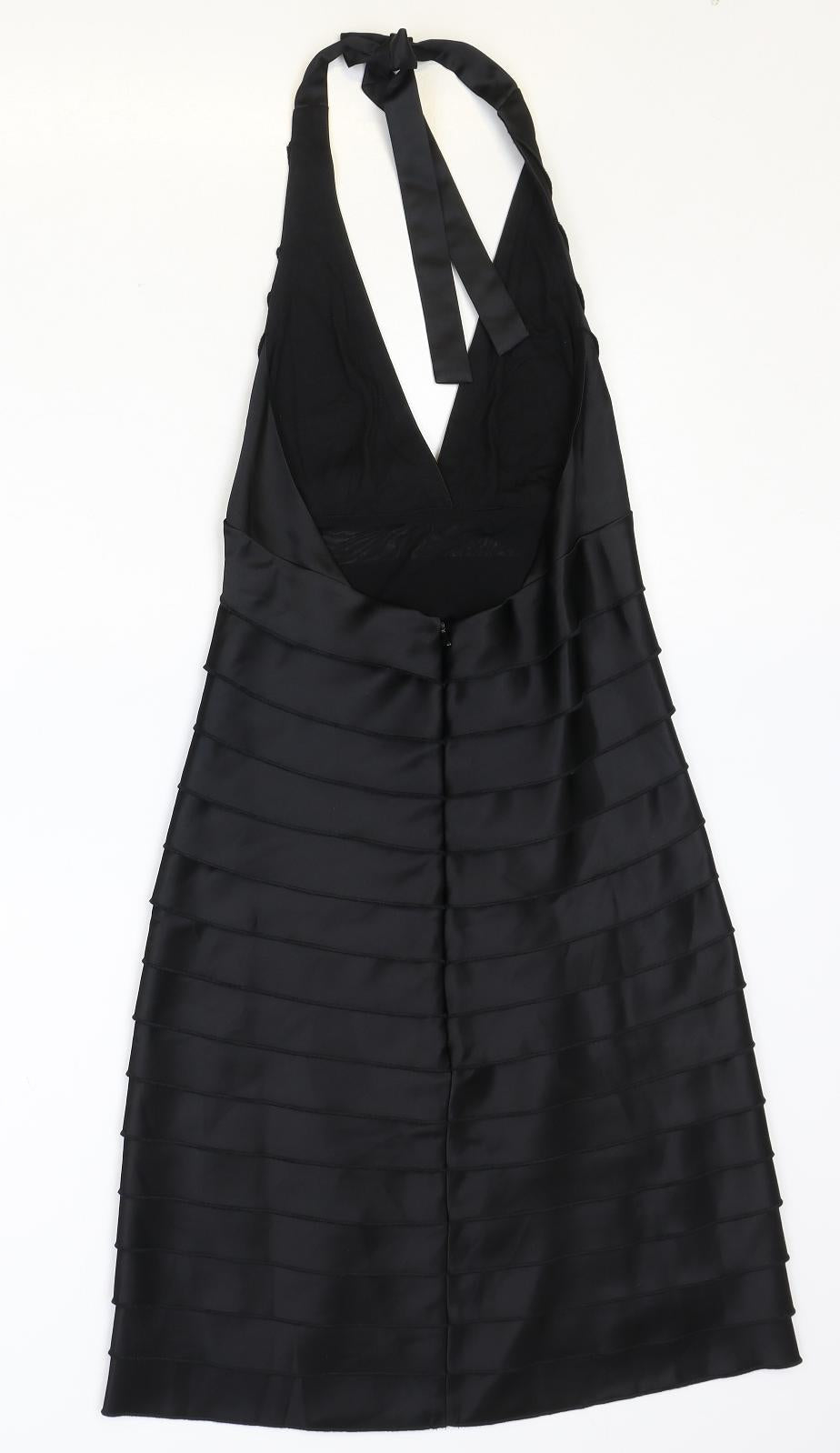 Todays Woman Womens Black Polyester A-Line Size 8 Halter Zip