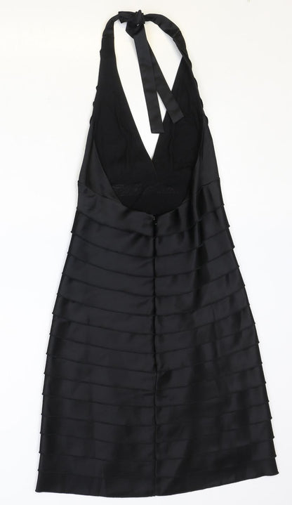 Todays Woman Womens Black Polyester A-Line Size 8 Halter Zip