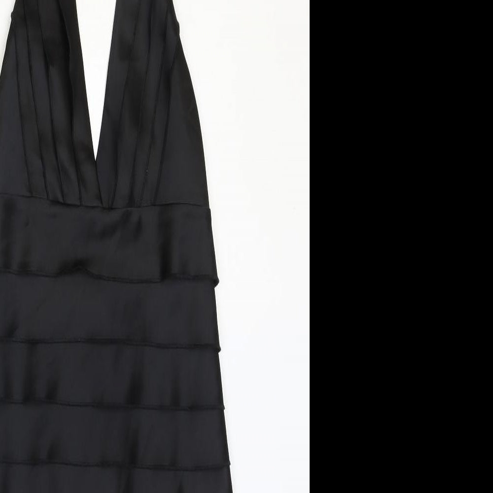 Todays Woman Womens Black Polyester A-Line Size 8 Halter Zip