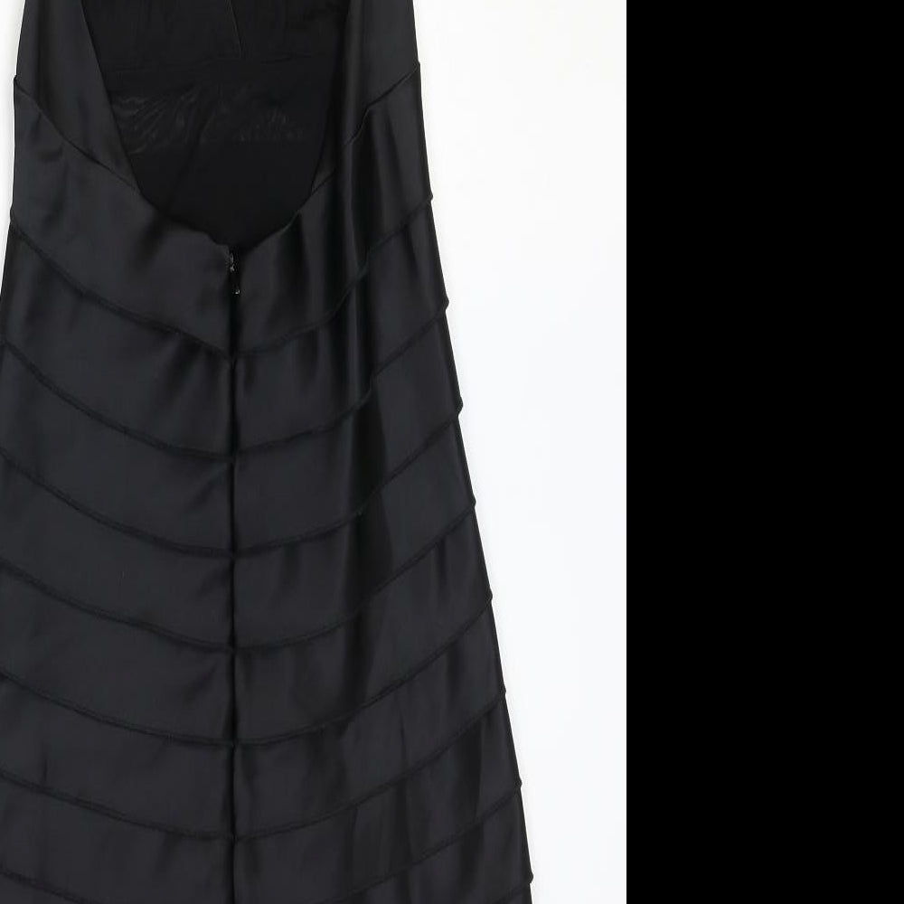 Todays Woman Womens Black Polyester A-Line Size 8 Halter Zip