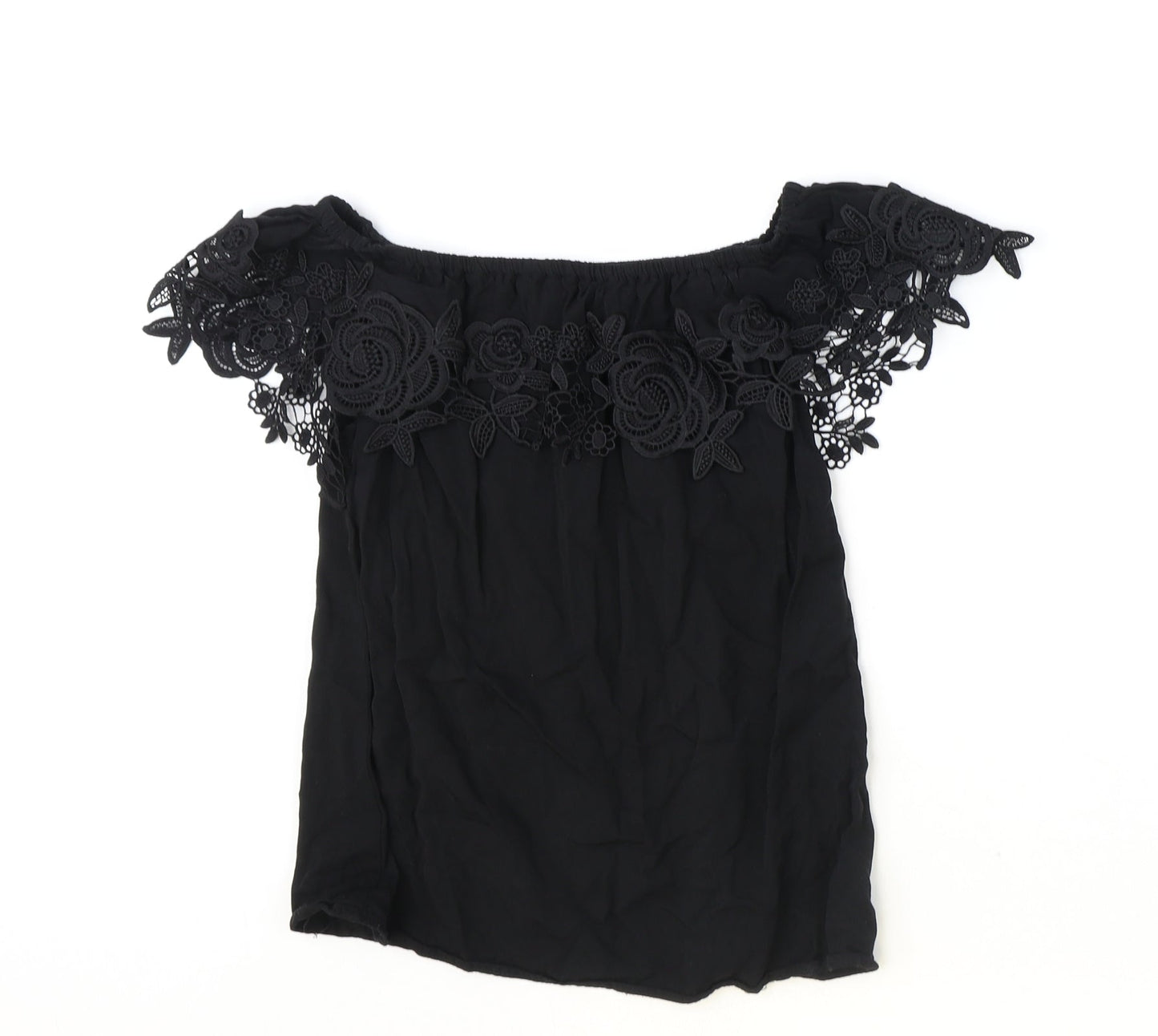 Womens UK Size 8 Oasis Black Basic T-Shirt