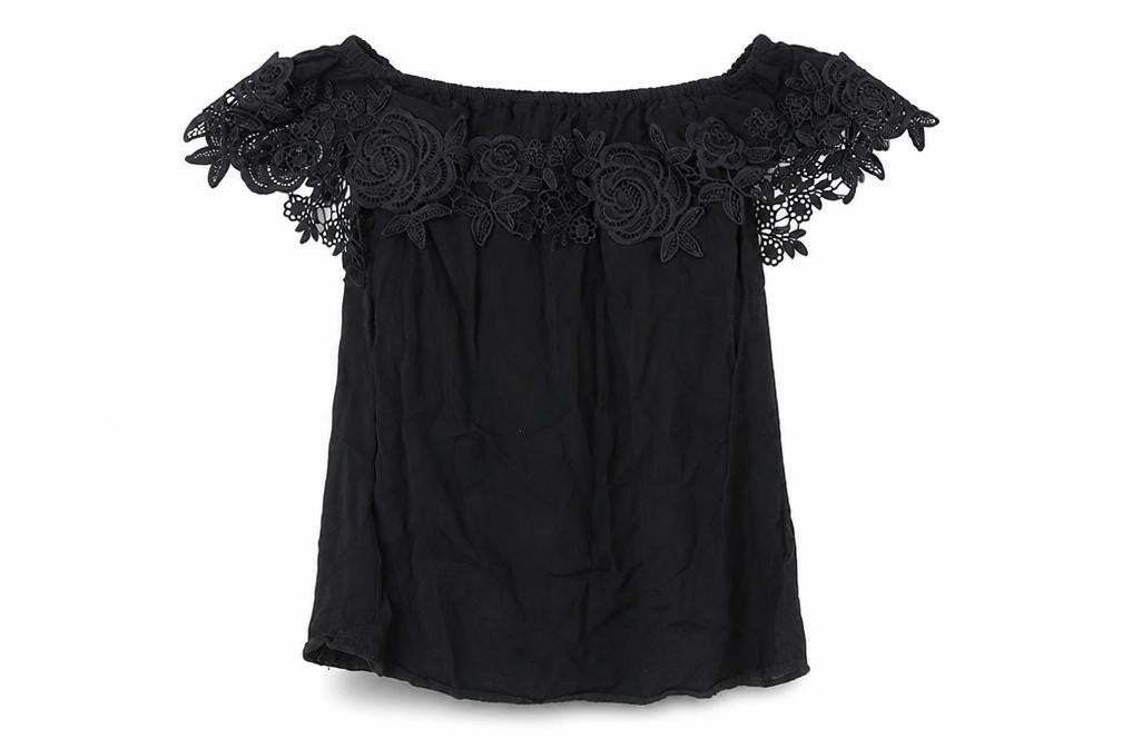 Womens UK Size 8 Oasis Black Basic T-Shirt