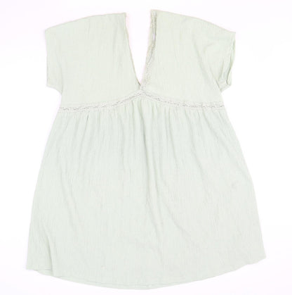 ASOS Womens Green Polyester Shift Size 16 V-Neck Pullover - Lace Trim