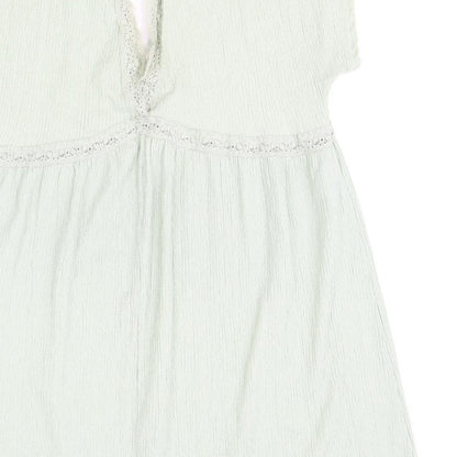 ASOS Womens Green Polyester Shift Size 16 V-Neck Pullover - Lace Trim