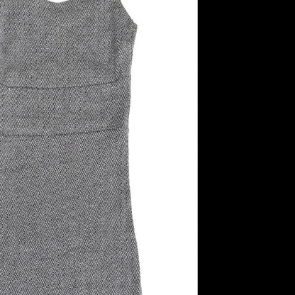 Miss Selfridge Womens Grey Geometric Polyester Shift Size 6 Round Neck Pullover