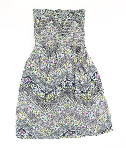 Atmosphere Womens Multicoloured Geometric 100% Cotton A-Line Size 10 Off the Shoulder Pullover