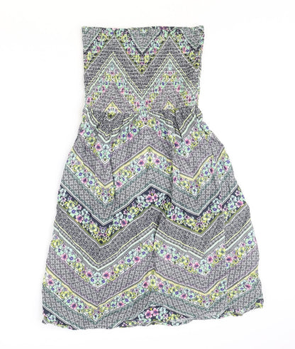 Atmosphere Womens Multicoloured Geometric 100% Cotton A-Line Size 10 Off the Shoulder Pullover