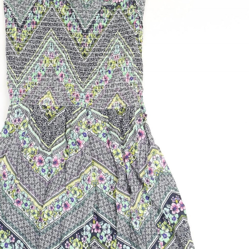 Atmosphere Womens Multicoloured Geometric 100% Cotton A-Line Size 10 Off the Shoulder Pullover