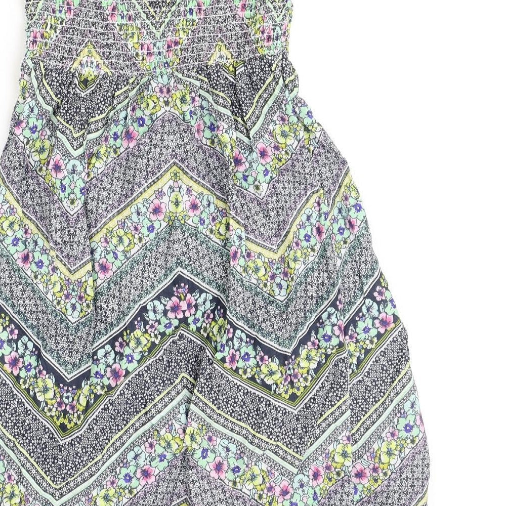 Atmosphere Womens Multicoloured Geometric 100% Cotton A-Line Size 10 Off the Shoulder Pullover