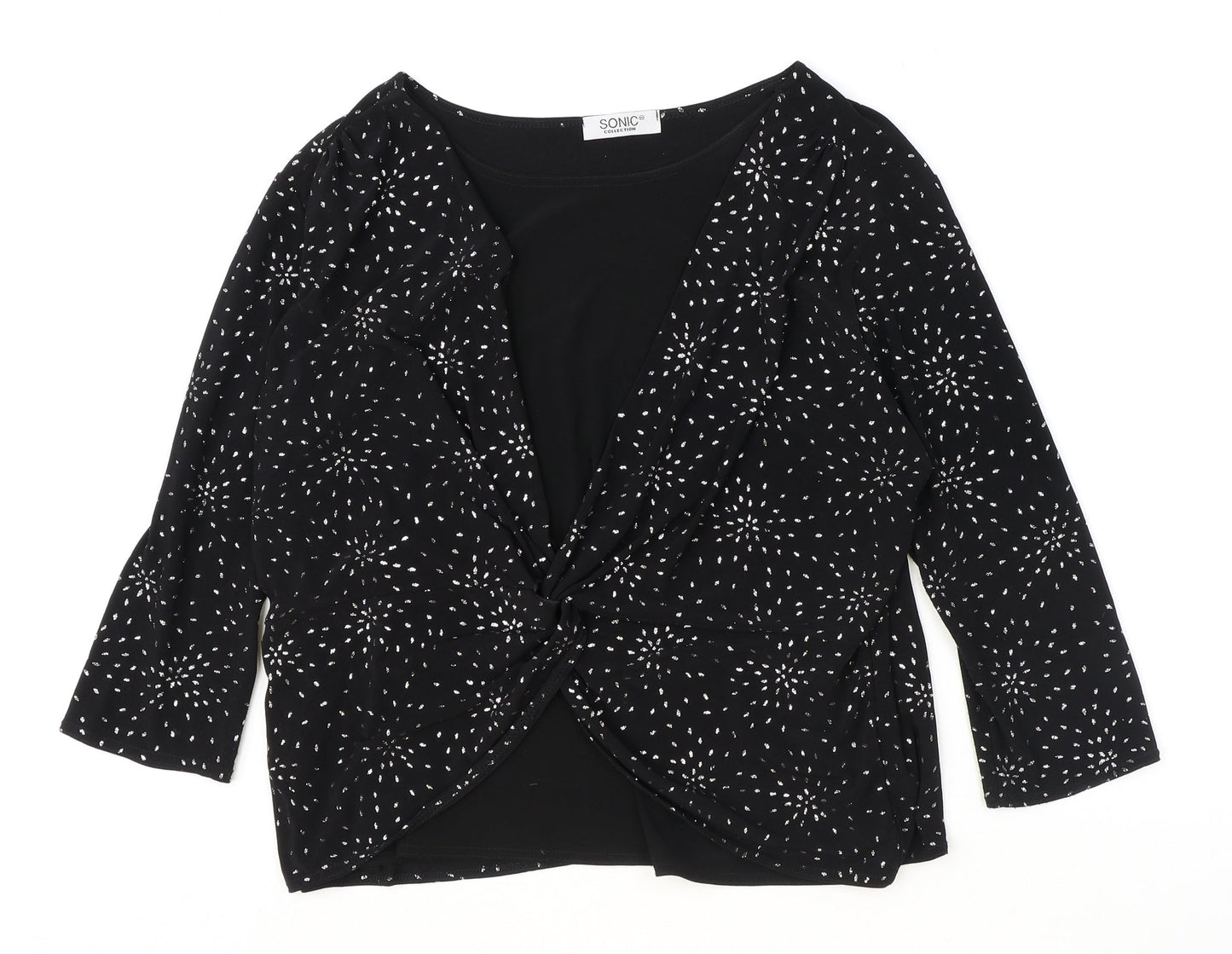Womens UK Size 12 Sonic Collection Black Basic Blouse