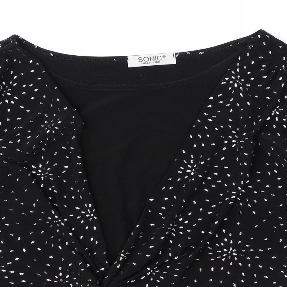 Womens UK Size 12 Sonic Collection Black Basic Blouse