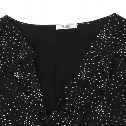 Womens UK Size 12 Sonic Collection Black Basic Blouse