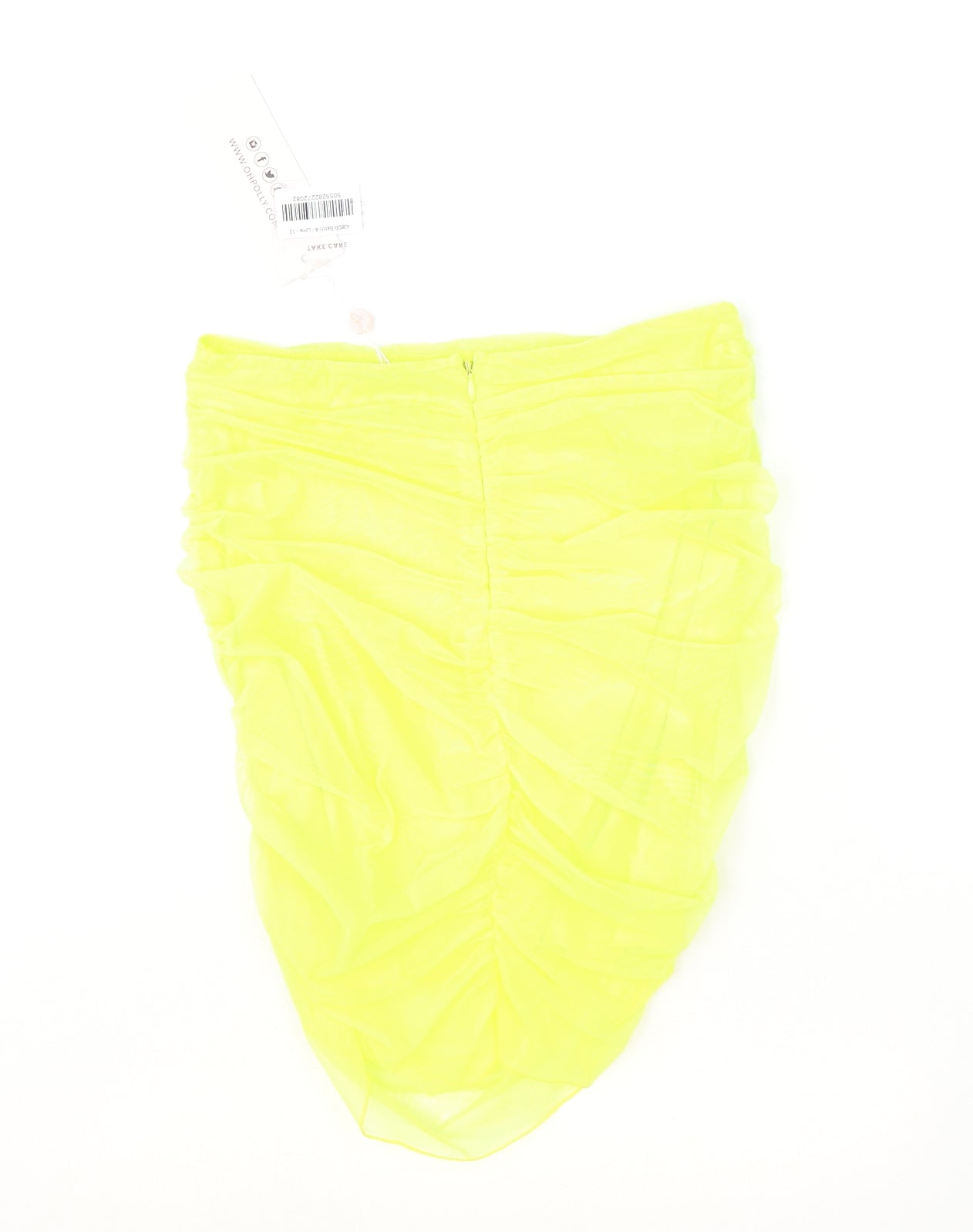 Oh Polly Womens Yellow Polyester Bandage Skirt Size 12 Zip