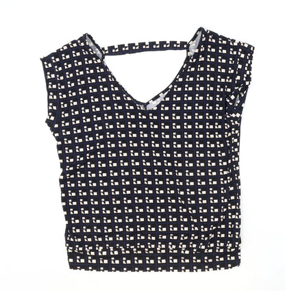 Womens UK Size M Blue Chameleon Blue Basic T-Shirt