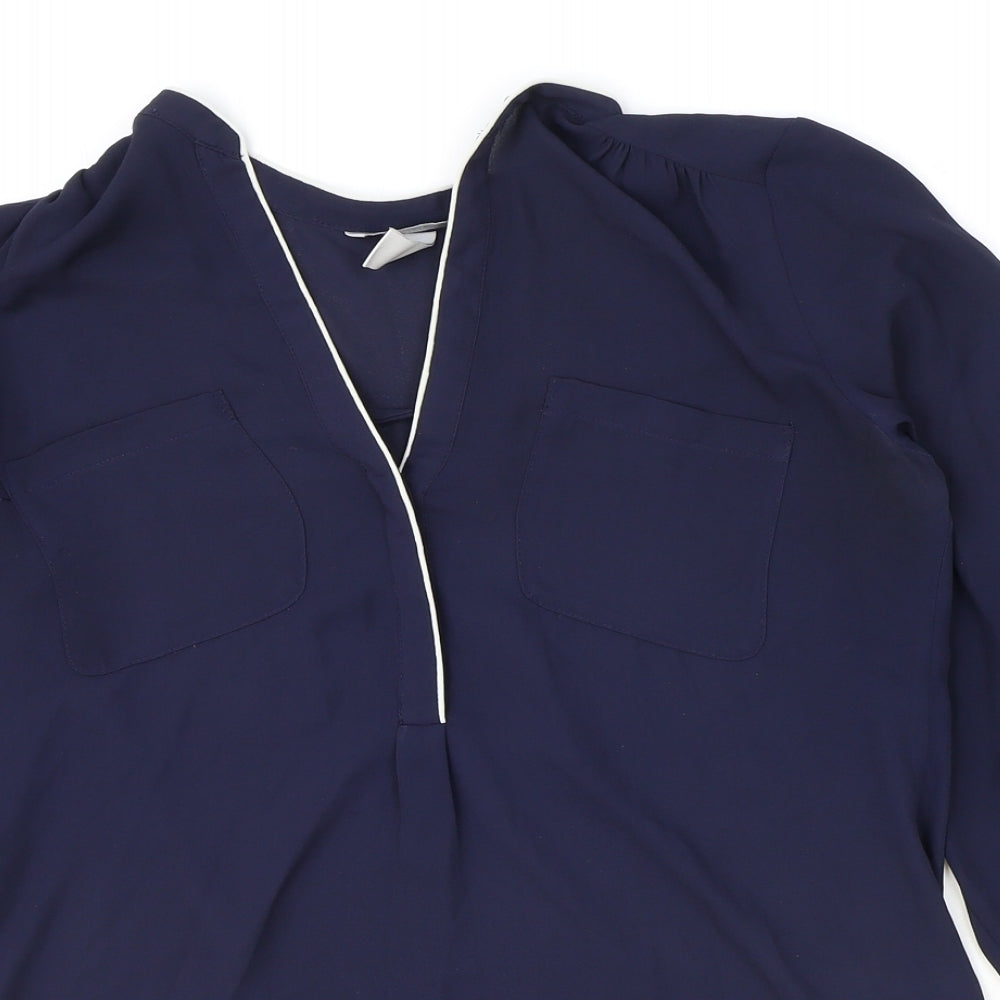 Womens UK Size 12 H&M Blue Basic Blouse