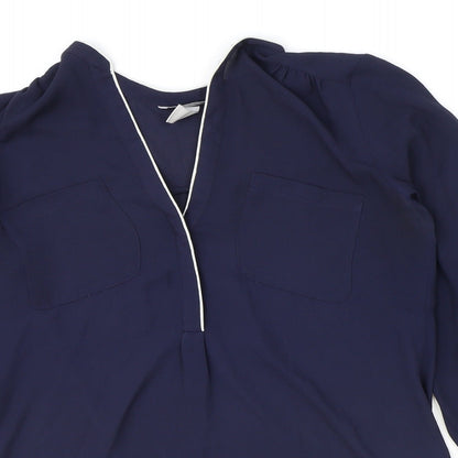 Womens UK Size 12 H&M Blue Basic Blouse
