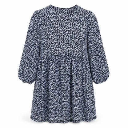 Stradivarius Womens Blue Floral Polyester A-Line Size L Roll Neck Pullover