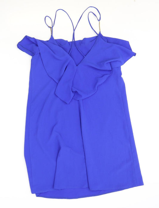 Atmosphere Womens Blue Polyester A-Line Size 12 Round Neck Pullover