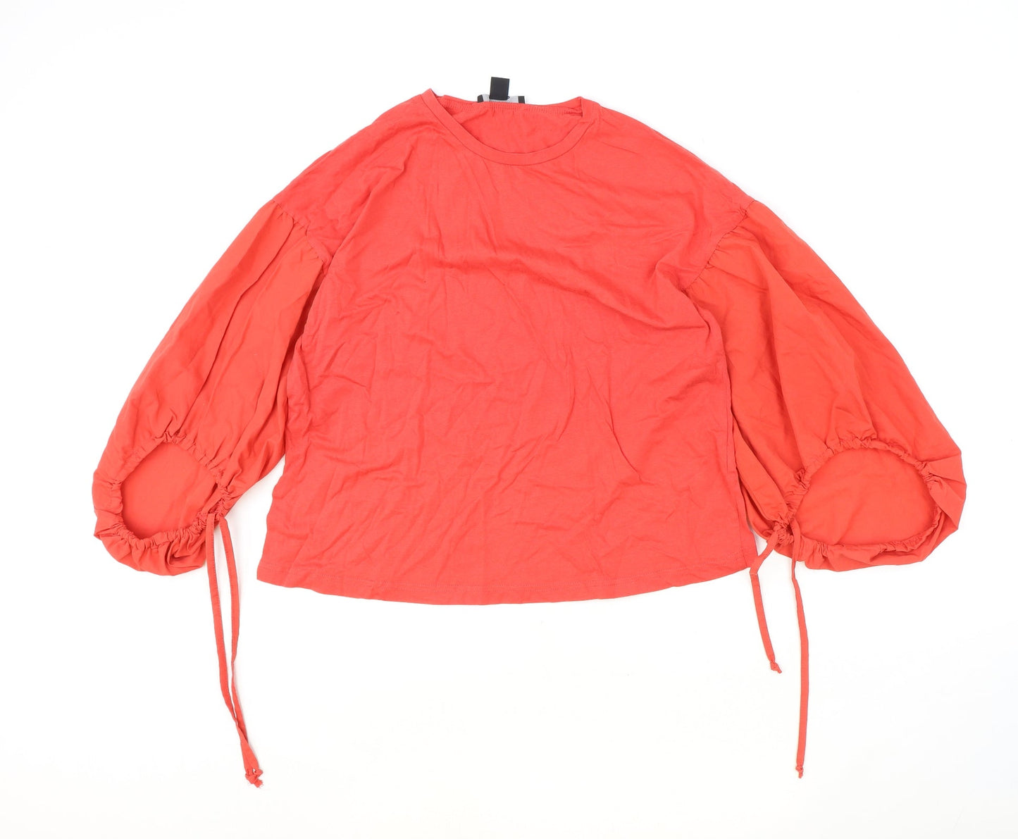 Atmosphere Womens Red Polyester Basic Blouse Size 10 Round Neck