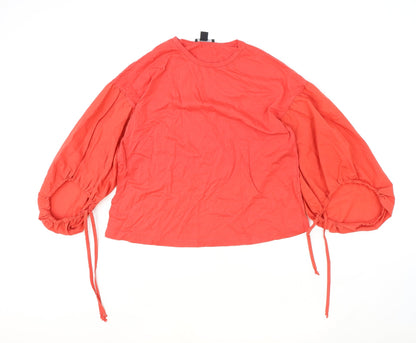 Atmosphere Womens Red Polyester Basic Blouse Size 10 Round Neck