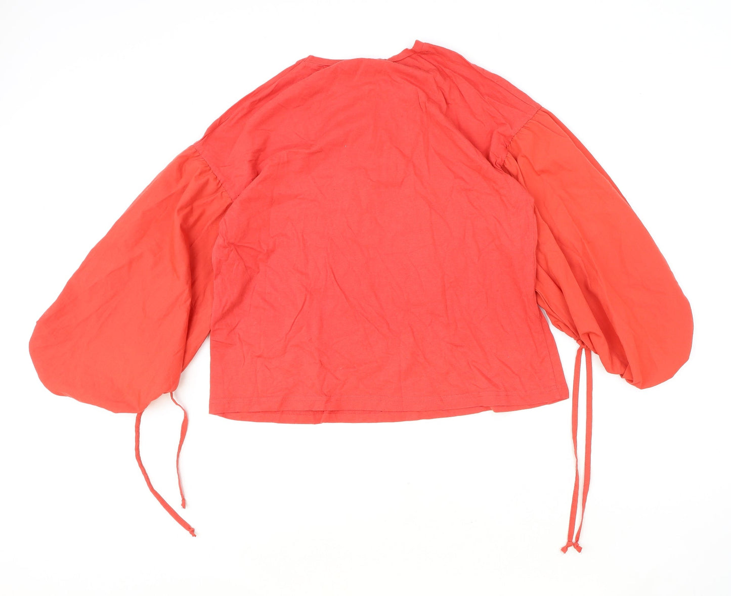 Atmosphere Womens Red Polyester Basic Blouse Size 10 Round Neck