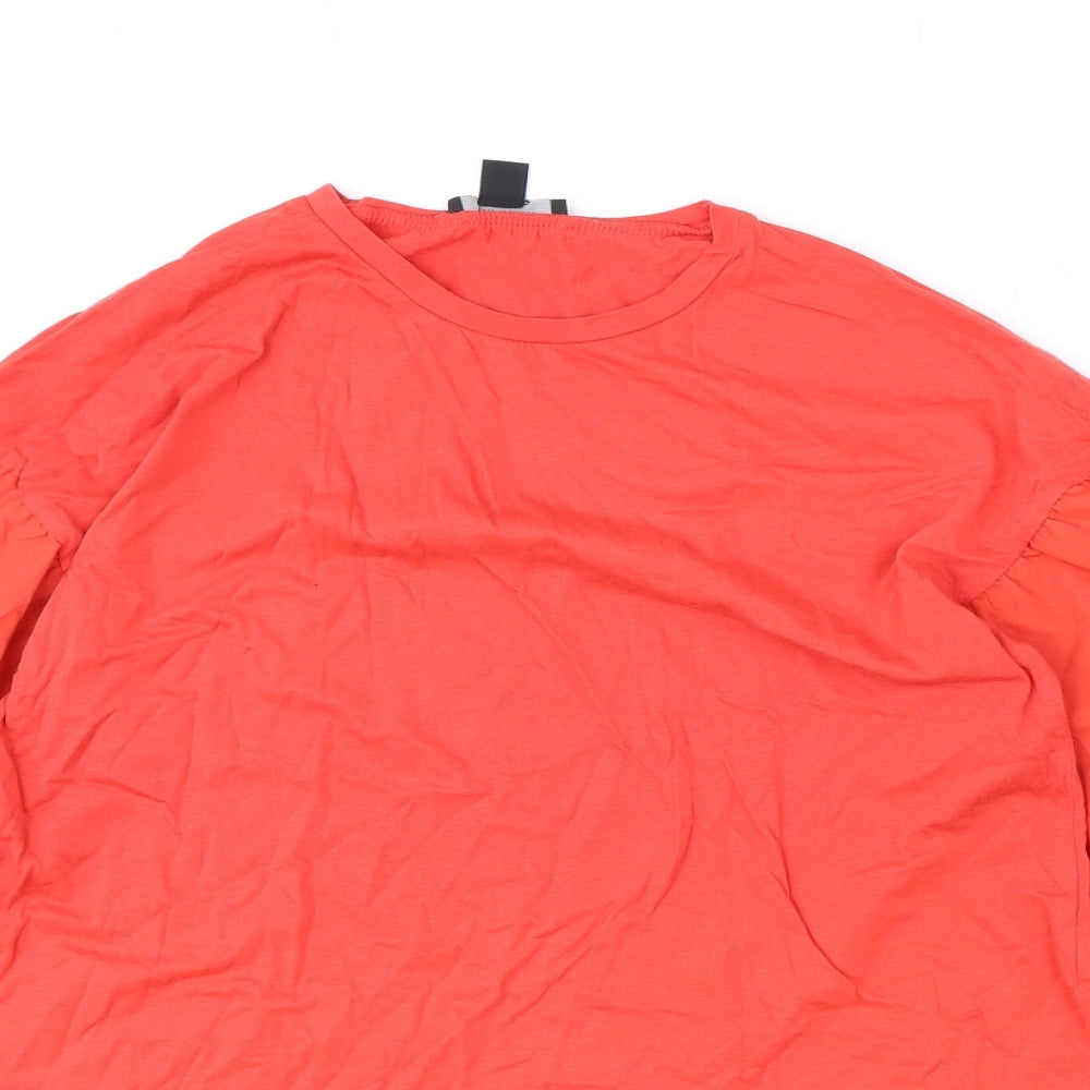 Atmosphere Womens Red Polyester Basic Blouse Size 10 Round Neck