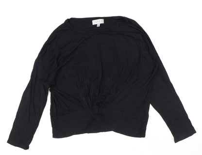 Graze Womens Black Polyester Basic T-Shirt Size L Round Neck