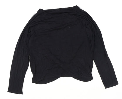 Graze Womens Black Polyester Basic T-Shirt Size L Round Neck
