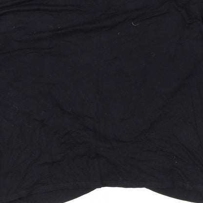 Graze Womens Black Polyester Basic T-Shirt Size L Round Neck