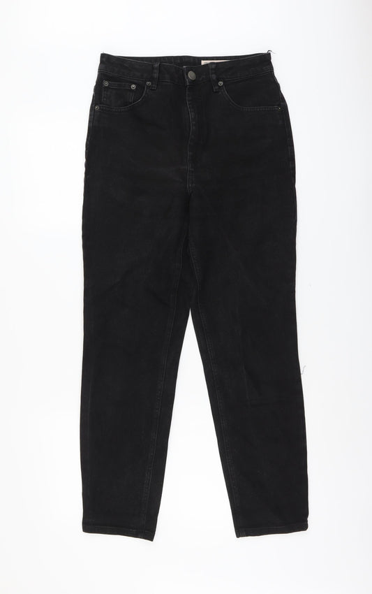 ASOS Womens Black Cotton Straight Jeans Size 28 in L32 in Regular Button