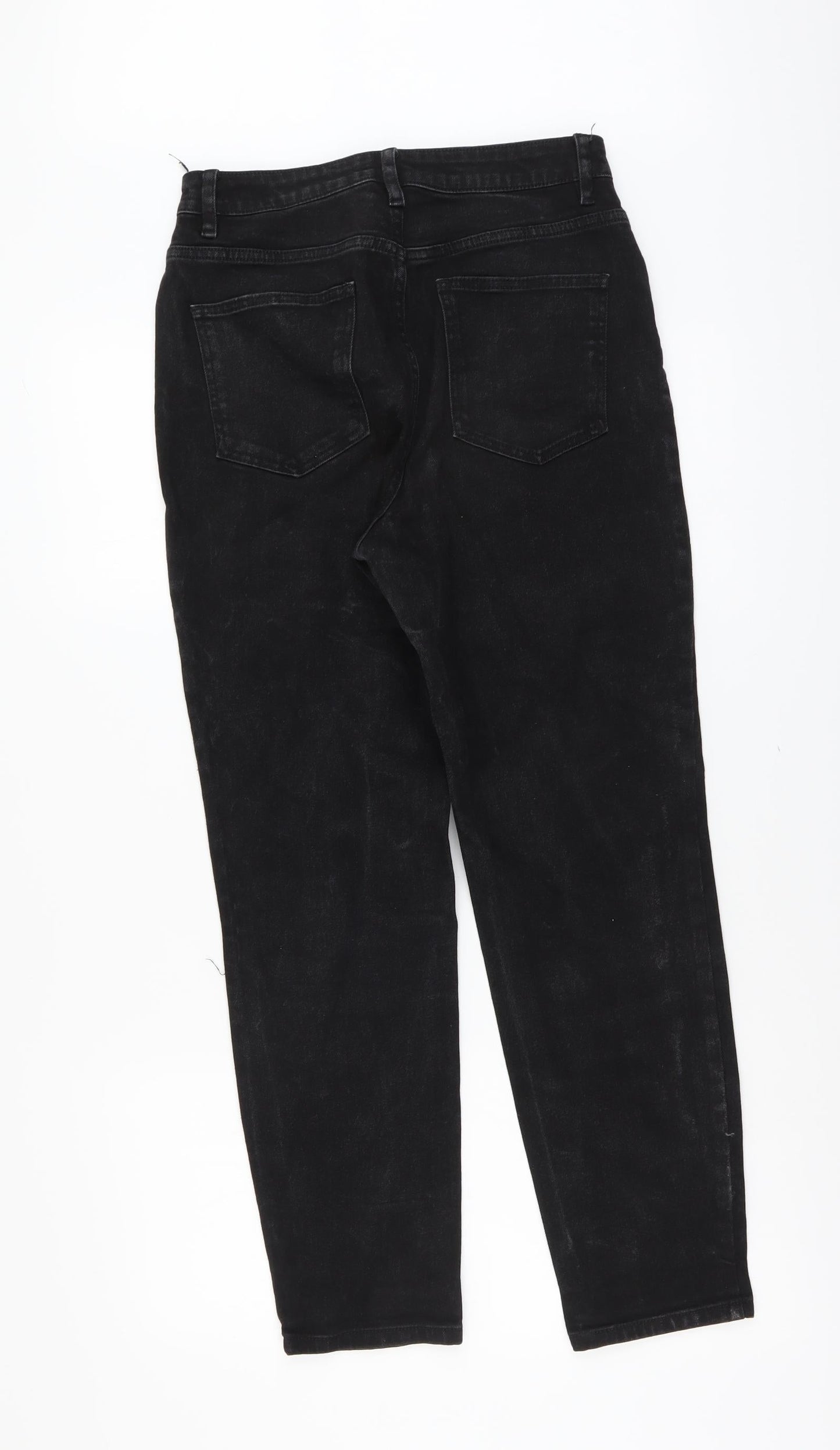 ASOS Womens Black Cotton Straight Jeans Size 28 in L32 in Regular Button