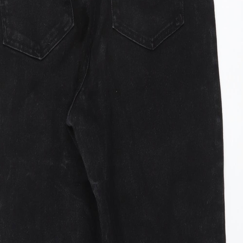 ASOS Womens Black Cotton Straight Jeans Size 28 in L32 in Regular Button