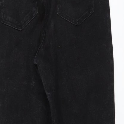 ASOS Womens Black Cotton Straight Jeans Size 28 in L32 in Regular Button