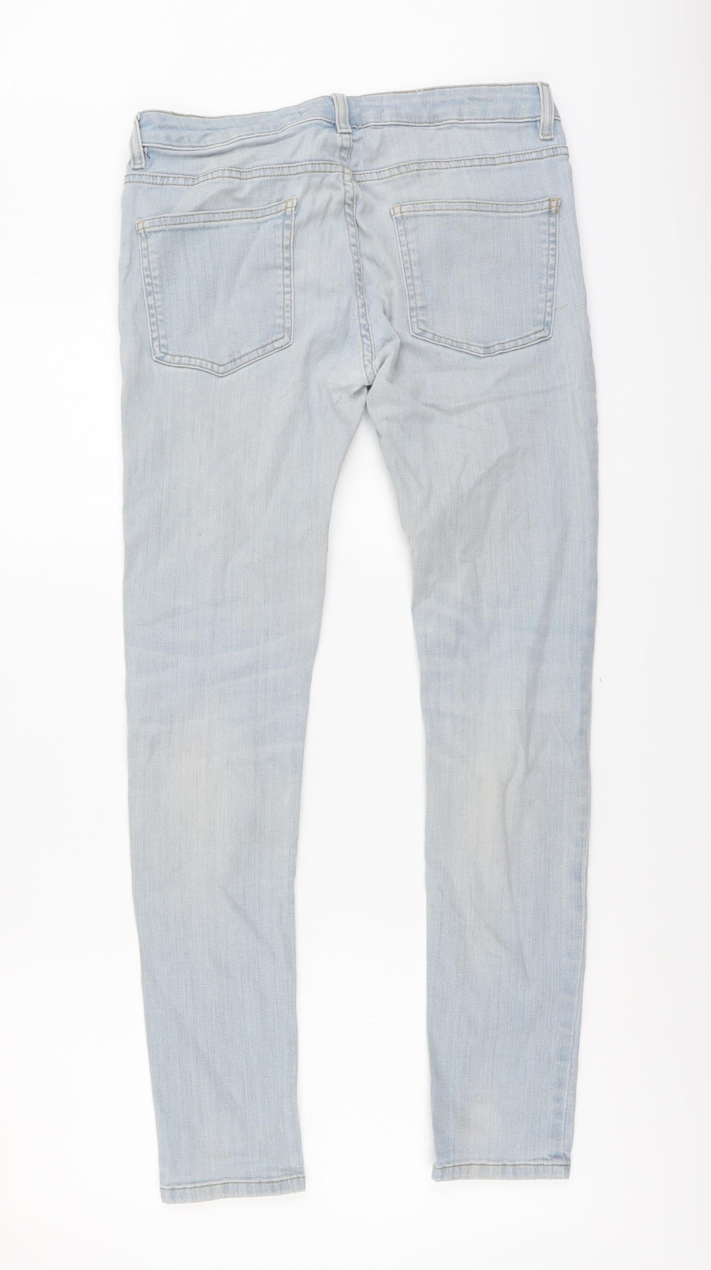 Mens UK Size 30 in Topman Regular Fit Skinny Blue Jeans