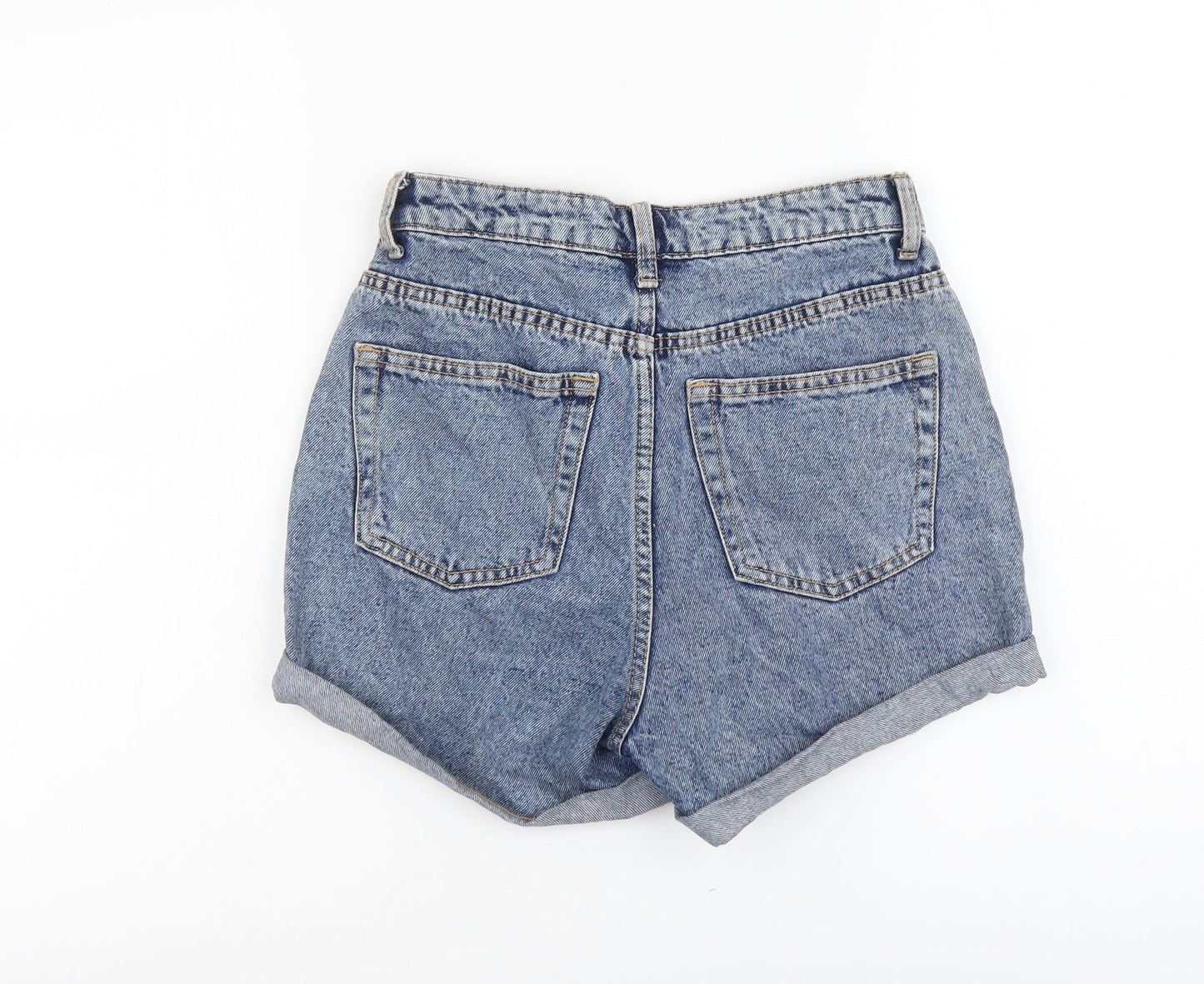 Denim & Co. Womens Blue Cotton Boyfriend Shorts Size 6 L3 in Regular Button