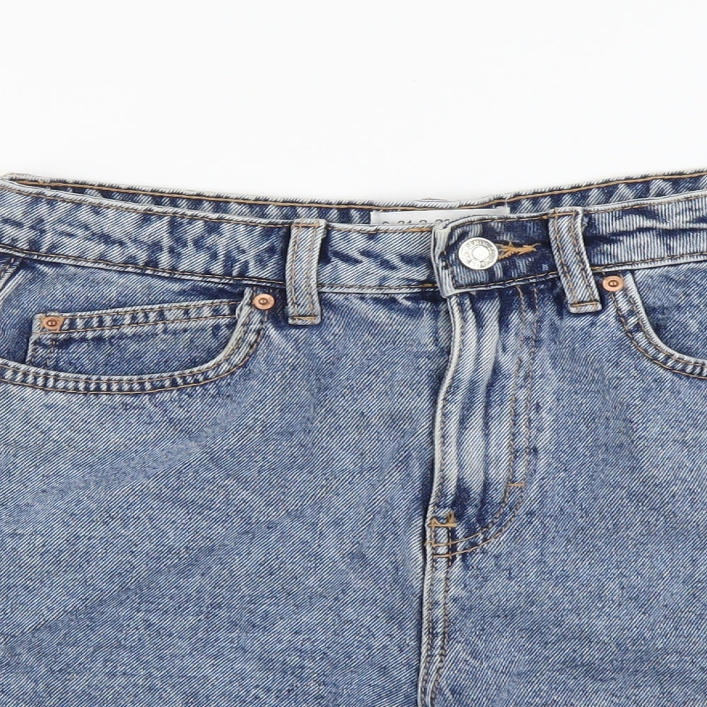 Denim & Co. Womens Blue Cotton Boyfriend Shorts Size 6 L3 in Regular Button