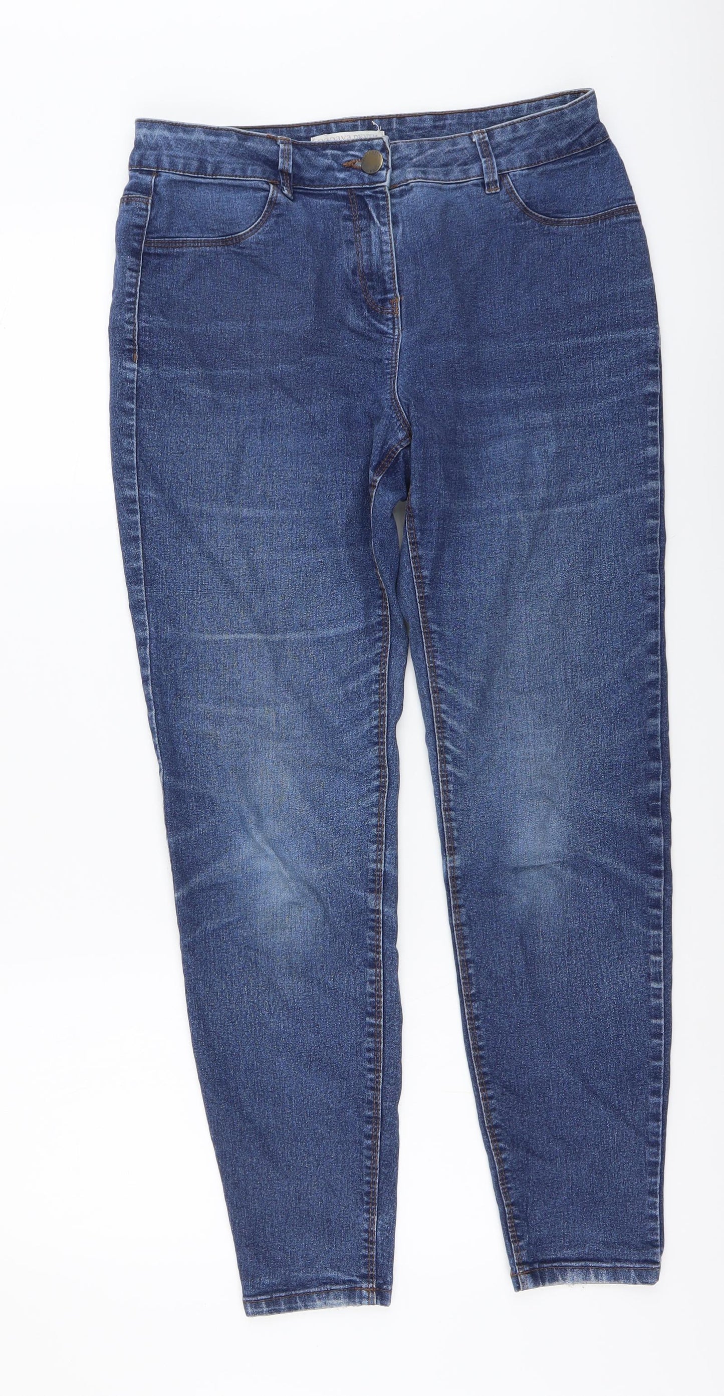 Womens UK Size 10 Papaya Regular Fit Skinny Blue Jeans