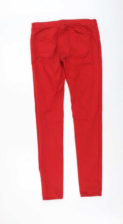 Womens UK Size M Calliope Regular Fit Skinny Red Jeans