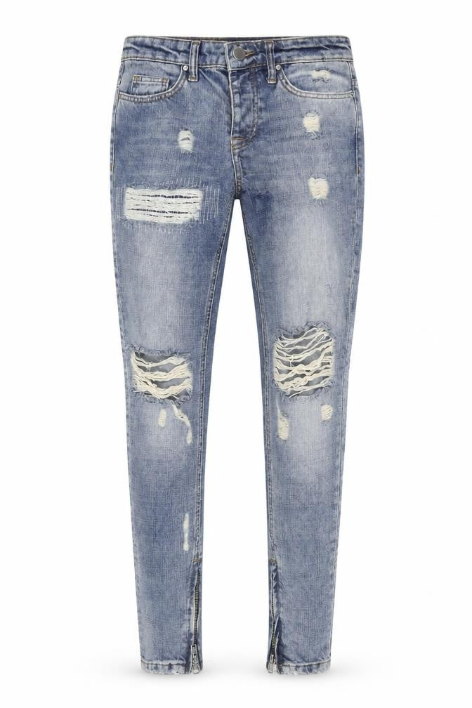 Mens UK Size 28 in Criminal Damage Regular Fit Skinny Blue Jeans