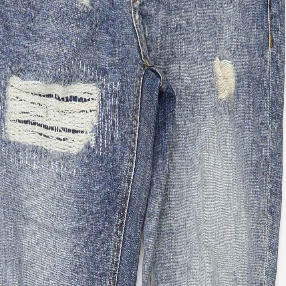 Criminal Damage Mens Blue Cotton Skinny Jeans Size 28 in L33 in Regular Button