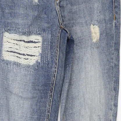 Criminal Damage Mens Blue Cotton Skinny Jeans Size 28 in L33 in Regular Button