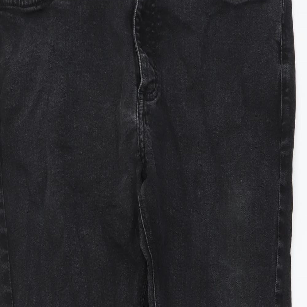 Marks and Spencer Mens Black Cotton Skinny Jeans Size 30 in L29 in Regular Button