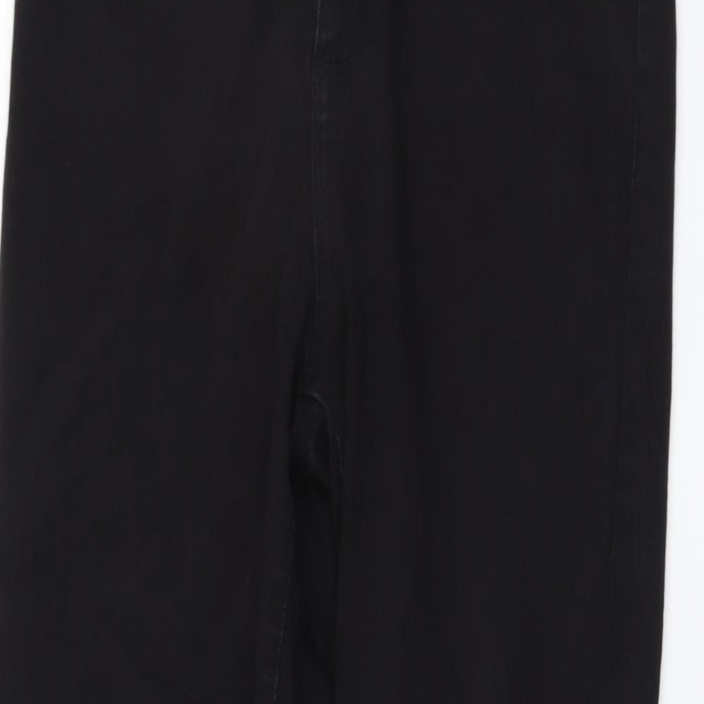 Denim & Co. Womens Black Cotton Skinny Jeans Size 14 L28 in Regular Button