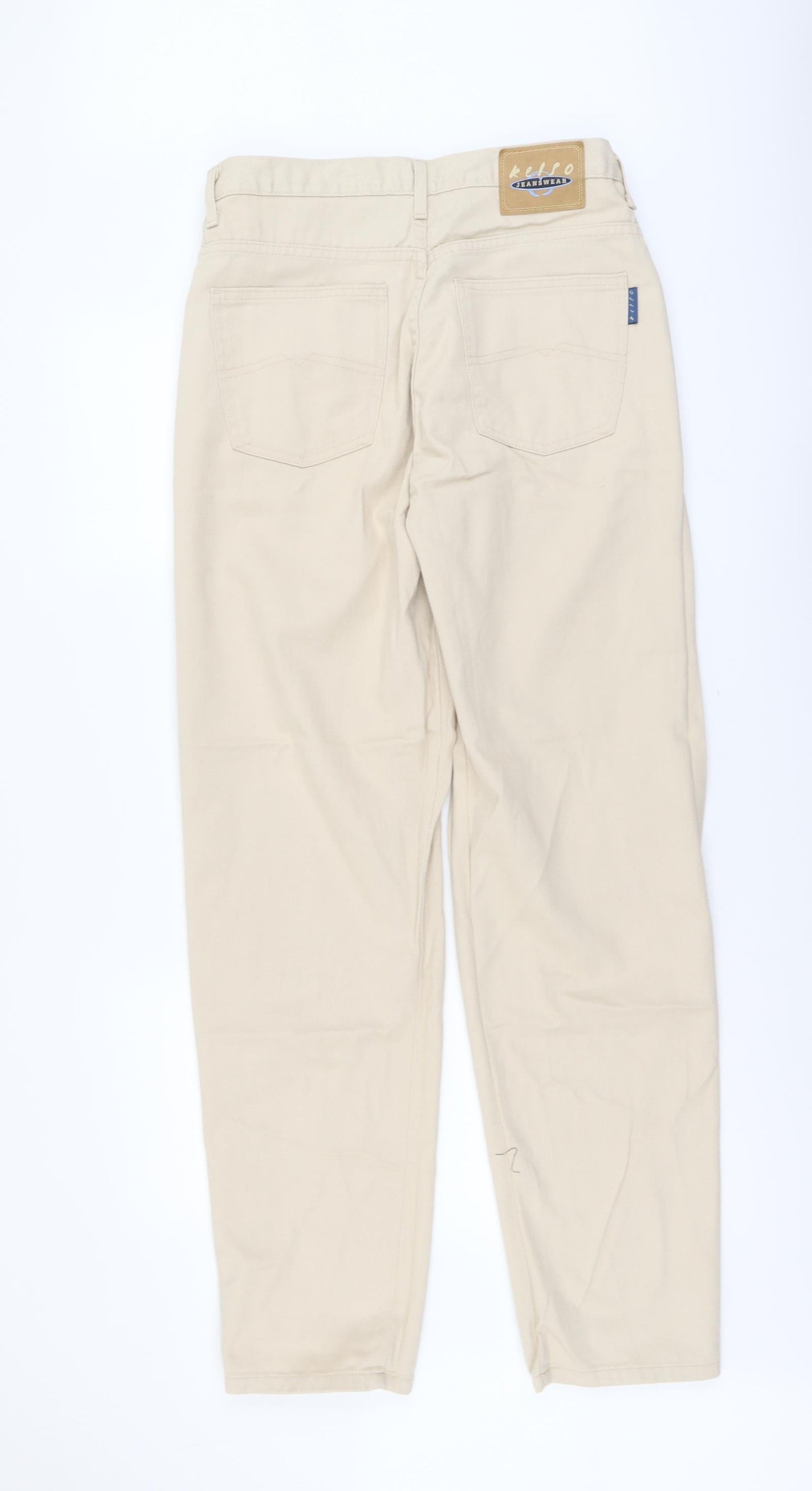 Kesso Womens Beige Cotton Straight Jeans Size 14 L33 in Regular Button