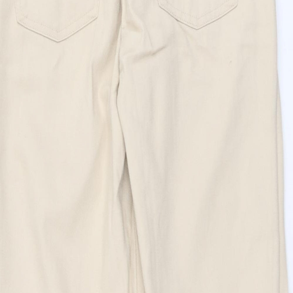 Kesso Womens Beige Cotton Straight Jeans Size 14 L33 in Regular Button