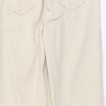 Kesso Womens Beige Cotton Straight Jeans Size 14 L33 in Regular Button