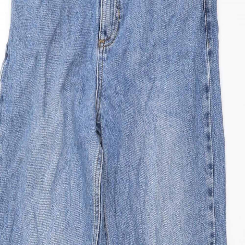 Miss Selfridge Womens Blue Cotton Tapered Jeans Size 4 L27 in Regular Button