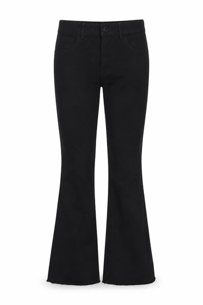 Daxi Womens Black Cotton Flared Jeans Size M L25 in Regular Button