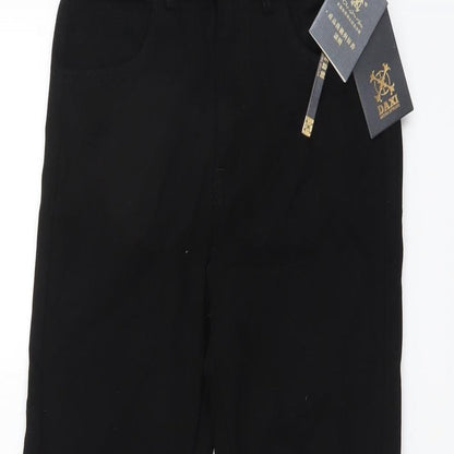 Daxi Womens Black Cotton Flared Jeans Size M L25 in Regular Button