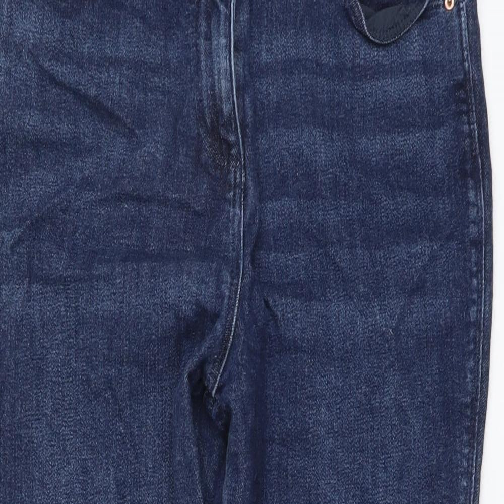 NEXT Womens Blue Cotton Skinny Jeans Size 12 L24 in Regular Button